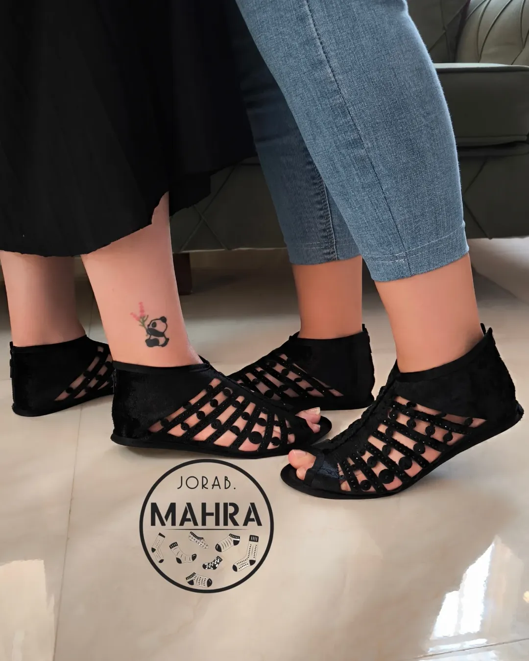 پاپوش روفرشی توپ مخملی پشت زیپی سایزبندی ۳۷ تا ۴۱