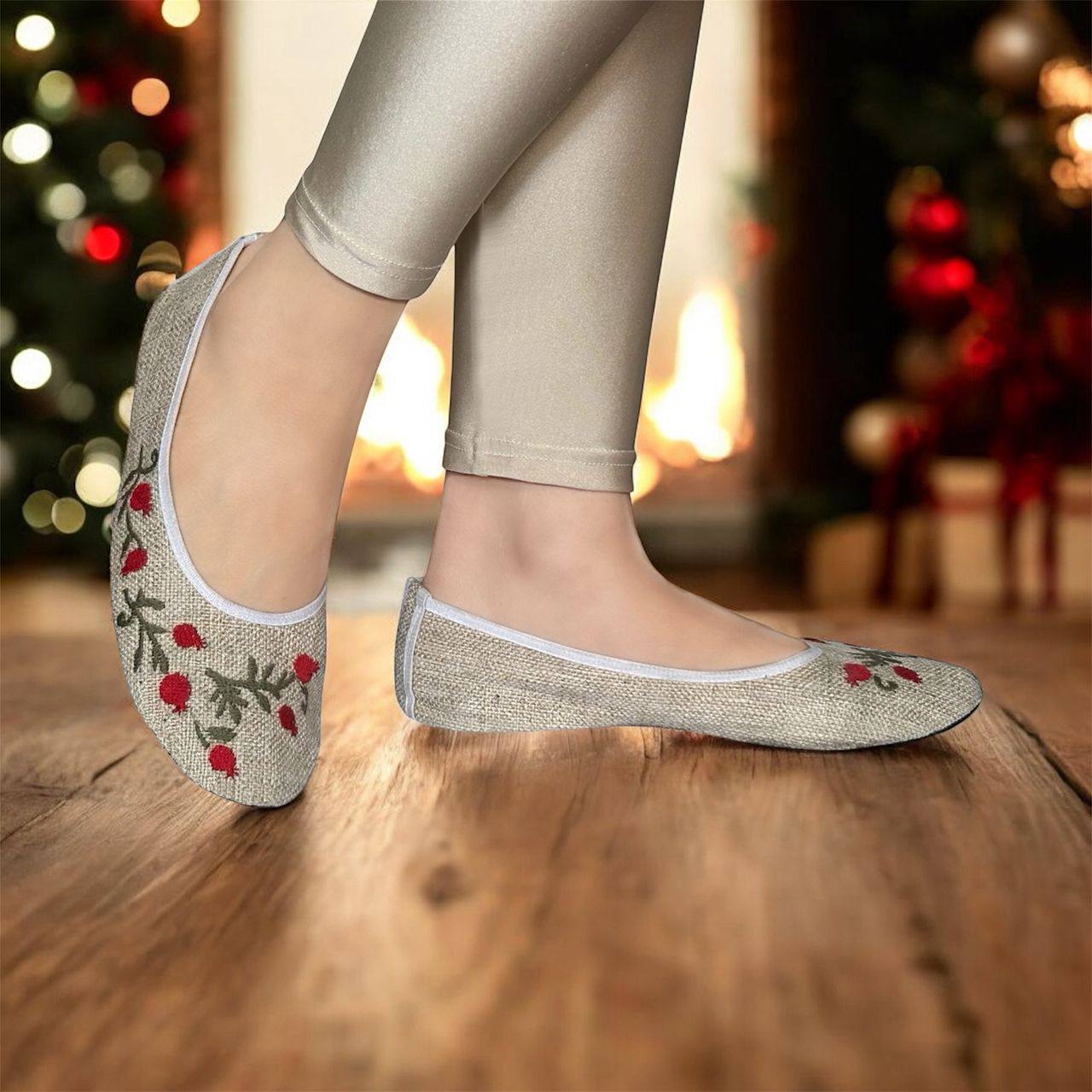 پاپوش روفرشی زنانه کنفی طرح یلدا جلو بسته