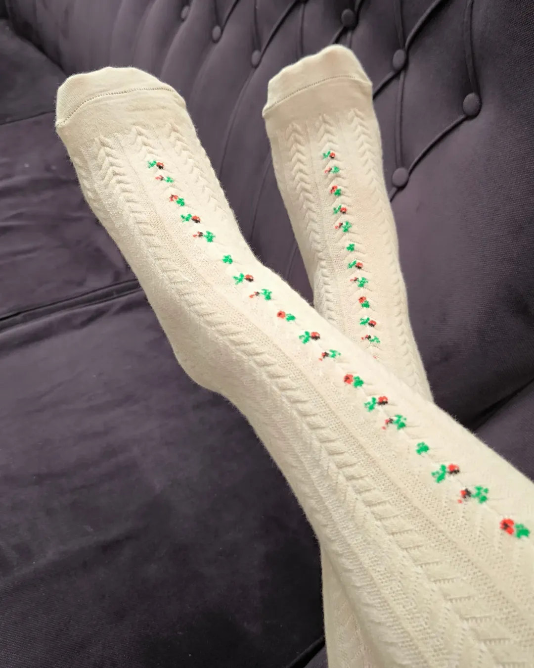 جوراب گندمی ضخیم بالای ران فری سایز